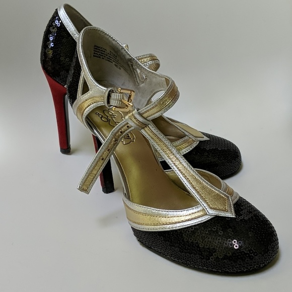 Oh Deer! Jamocha Sequin Heels 4" Prom Cocktail - Picture 2 of 8